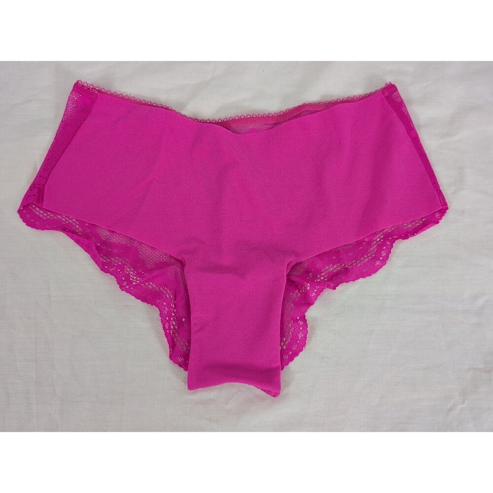 NWT Victoria's Secret No Show Lace Cheeky Panty S Bali Orchard Hot Pink